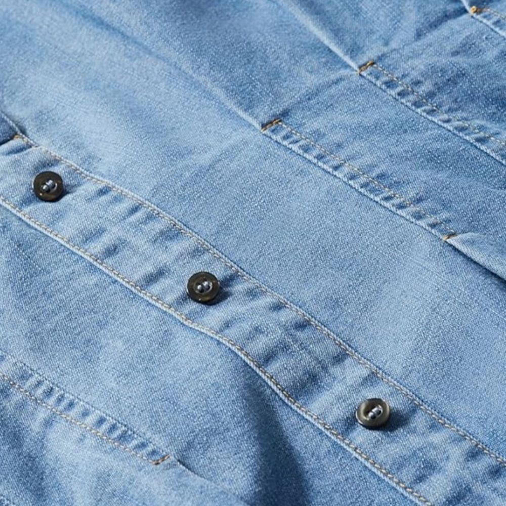 City Chic Ella Denim Shirt Dress Puff Sleeve Button Front Chambray Mini 20 NWT - Picture 7 of 15